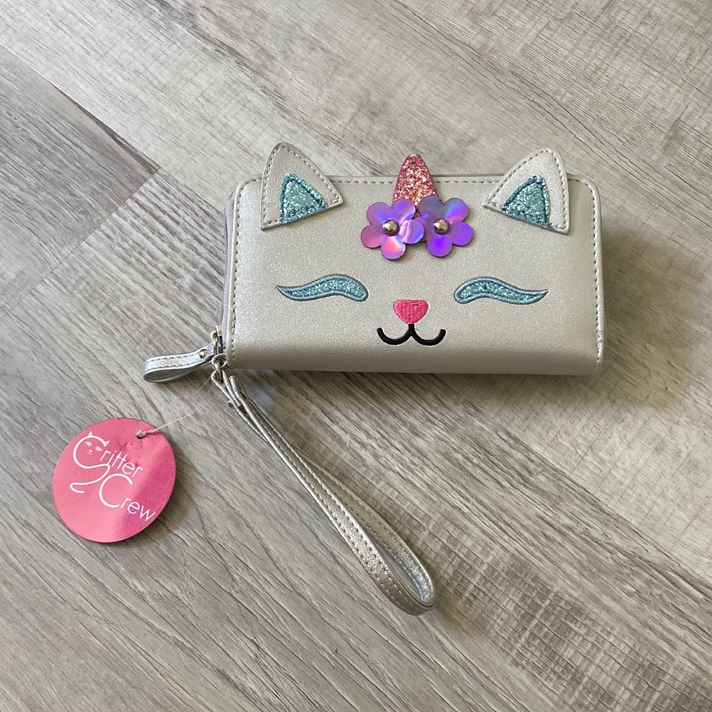 NWT critter crew unicorn cat wristlet/wallet